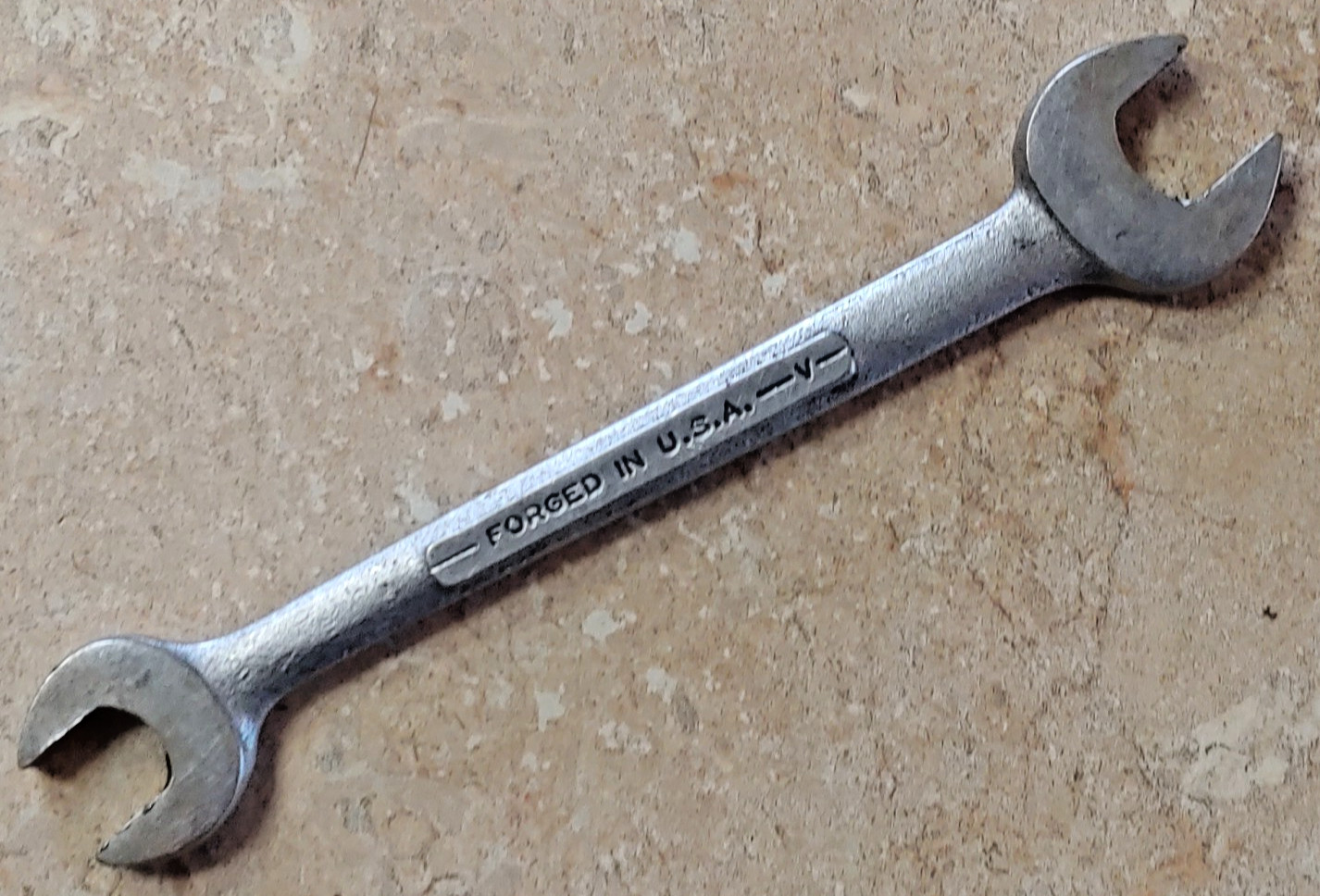 Vintage Craftsman -V- 7/16″ by 3/8″ Double Open-end Wrench 5″ long Made in USA