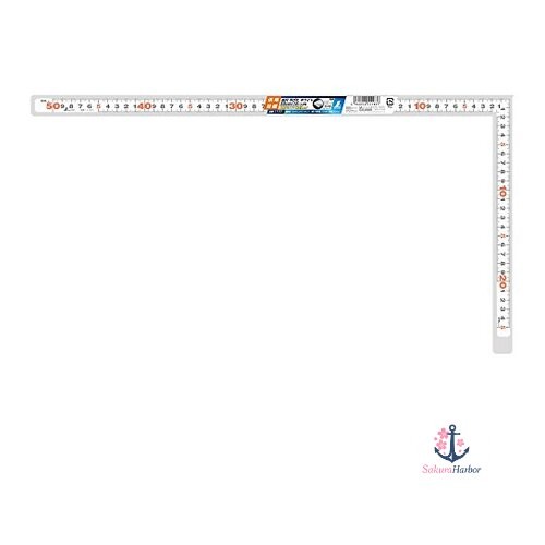 NEW Shinwa Sokutei Square Ruler Flat Type White 50cm/1 shaku 6 sun Dual Scale