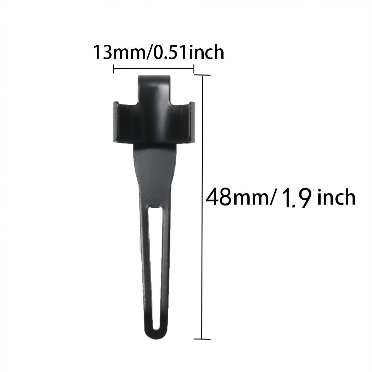 ITROLLE Flashlight Pocket Clip 25PCS Black Stainless-steel