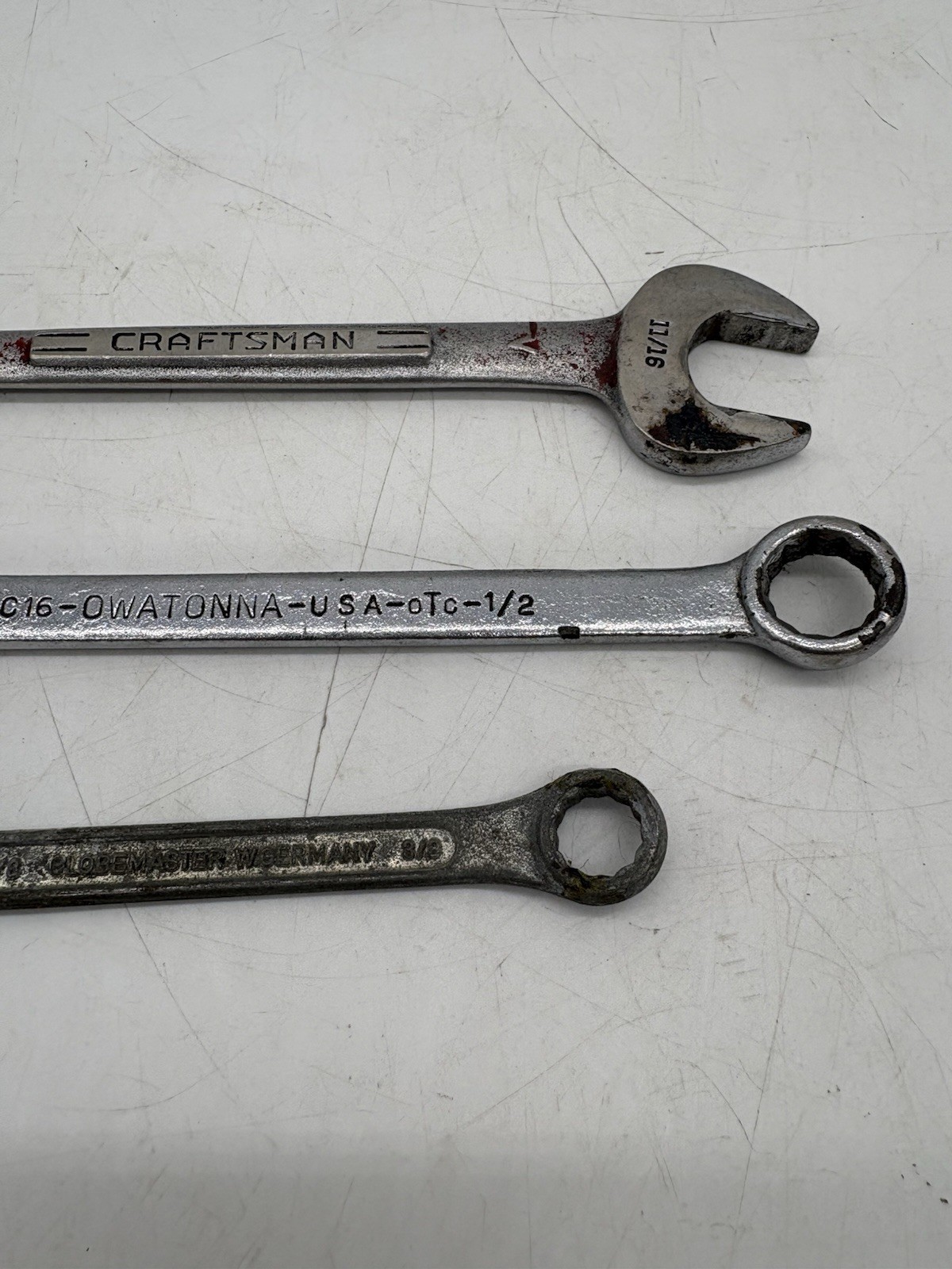 3 Forged Wrenches Box/Open End 3/8-11/16 CRAFTSMAN OWATONNA GLOBEMASTER WGermany