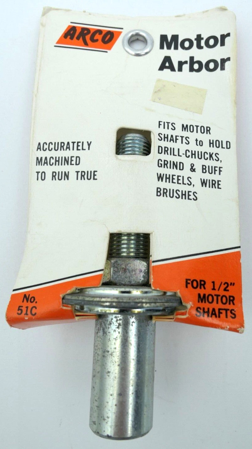 RARE Vintage Arco Motor Arbor No. 51C For 1/2″ Motor Shafts NOS