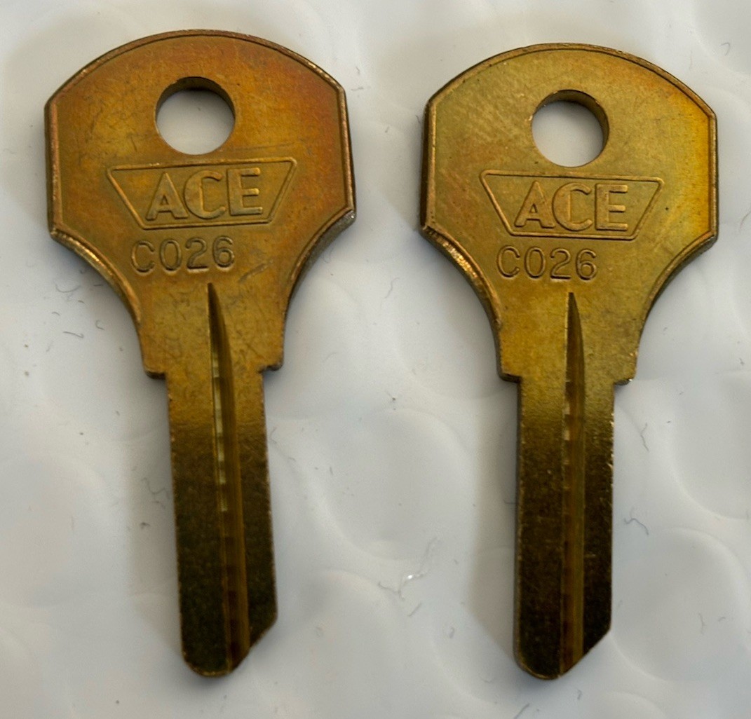 ACE CO-26 Brass Tone Key Blanks Made In USA Appx 1-5/8″
