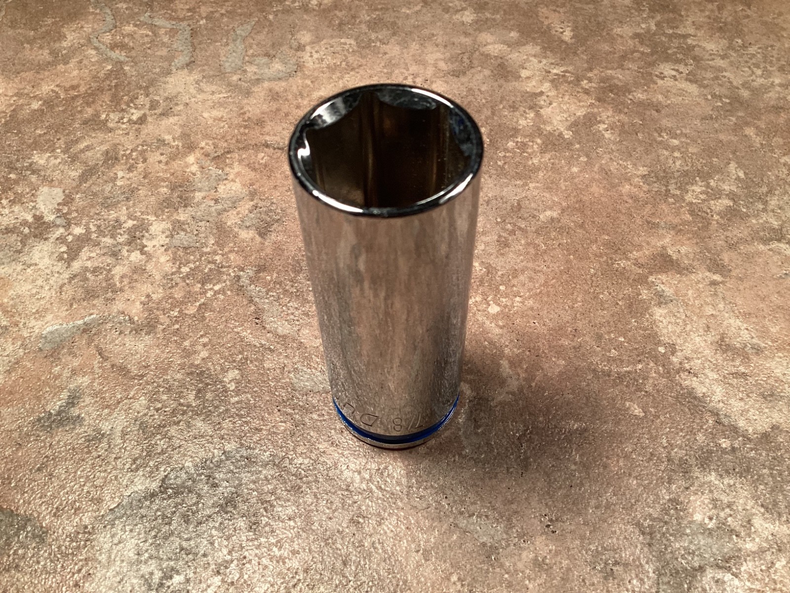Vintage NOS Duralast Socket 75-828 SAE 1/2″ Drive 6-Point 7/8″ Deep Well Chrome