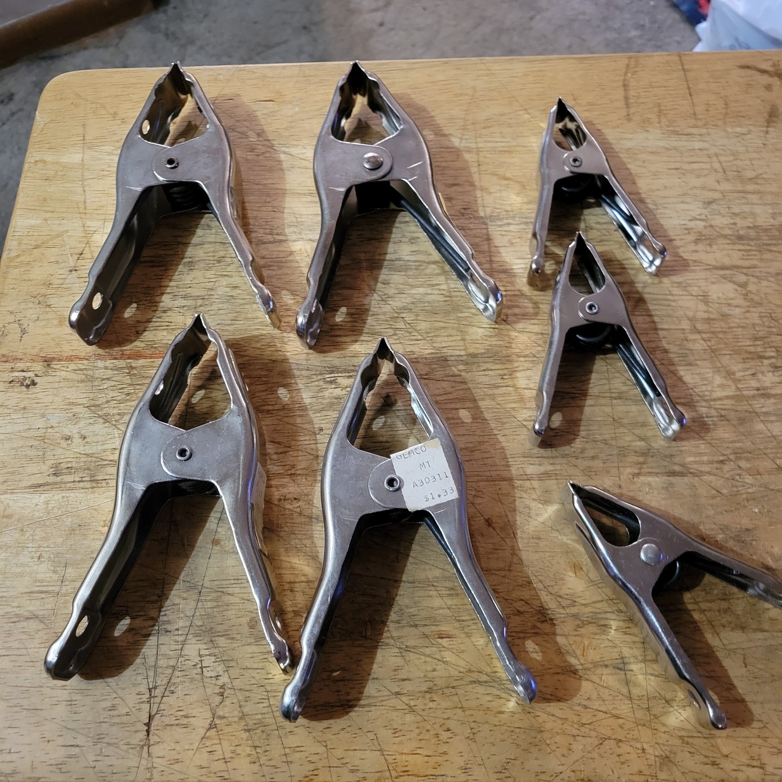 7 Pony Steel Spring Clamps Metal Grip Clips 3202 3201 Tools Strong Grip