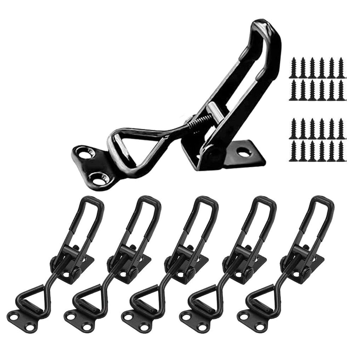 E-TING 6Pack Toggle Clamp Latch 100KG 220LBS Holding Capacity | Black Adjusta…