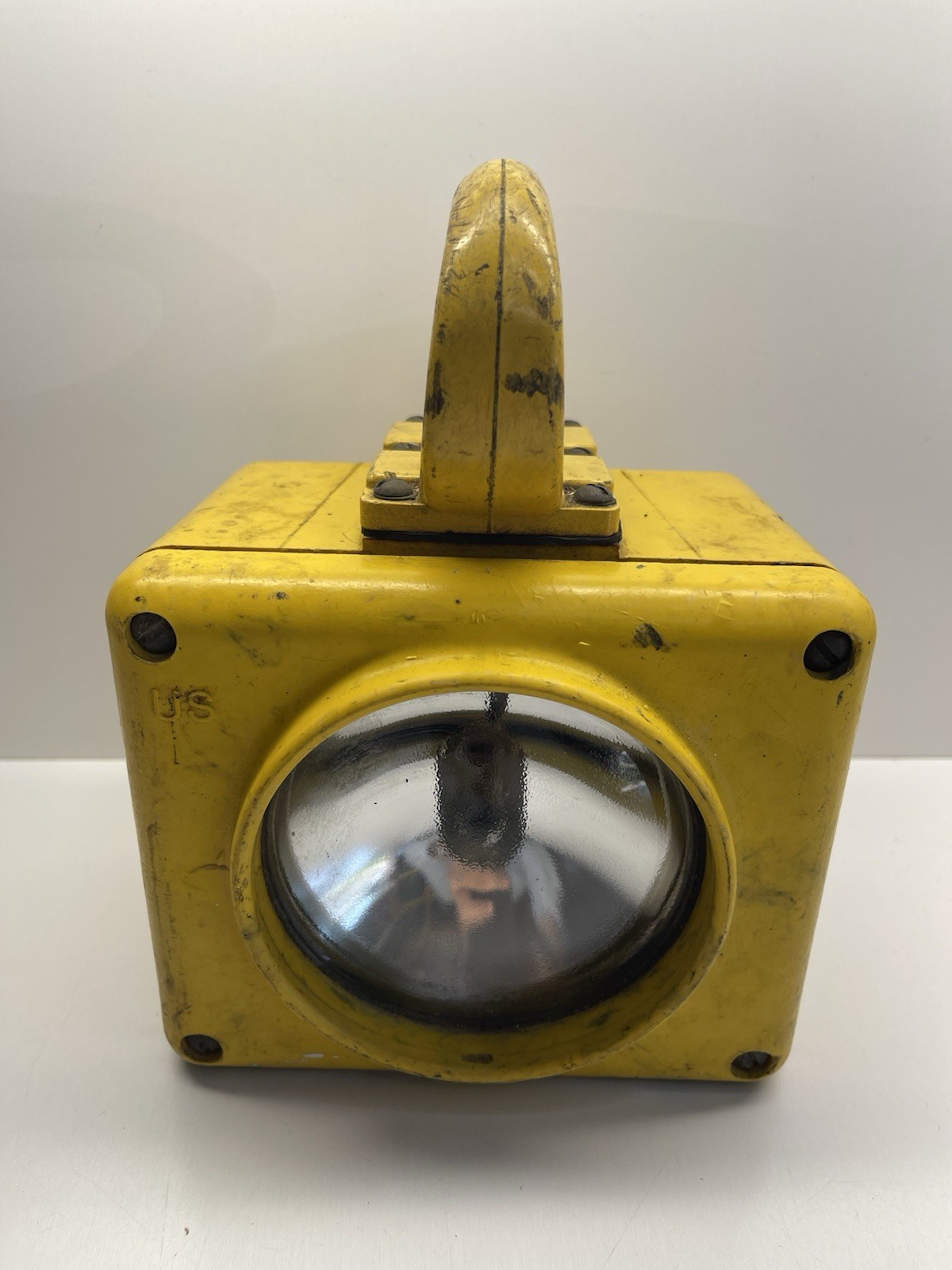 Vtg Military Roflan Co Yellow Signal Lantern US Military Collectible (Untested)