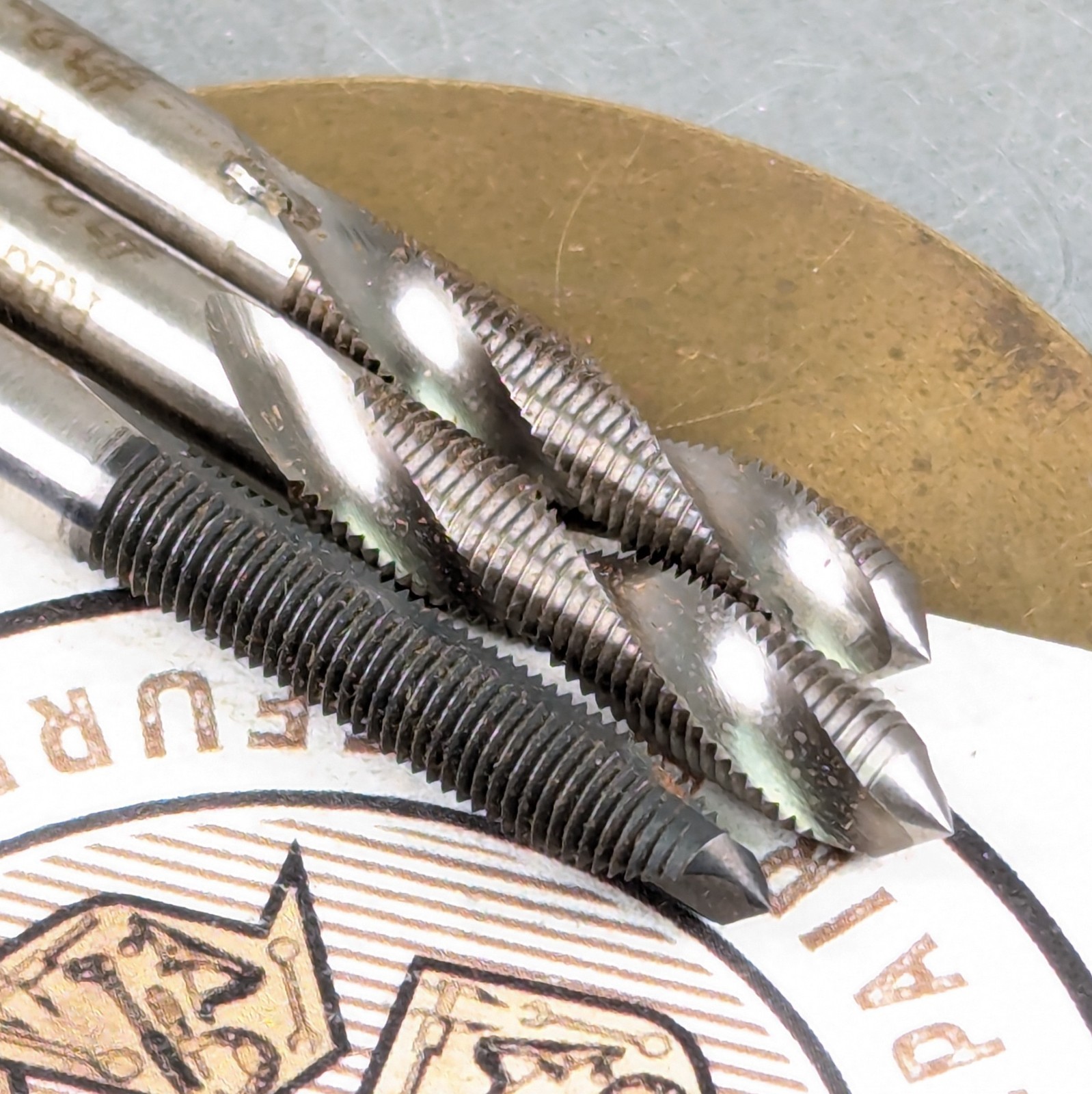 3 Taps 12-40 NS Spiral 2-Flute/Point Sharp! HSS Regal USA Machinist Tool§067