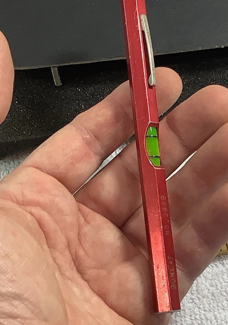 Vintage Red Anodized Aluminum Dunlap No. 3986 Pocket Level Made In USA