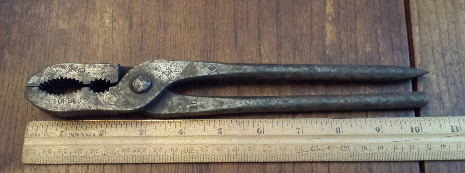 Vintage P. LOWENTRAUT 10 inch Forged Gas Burner Pliers Newark NJ USA