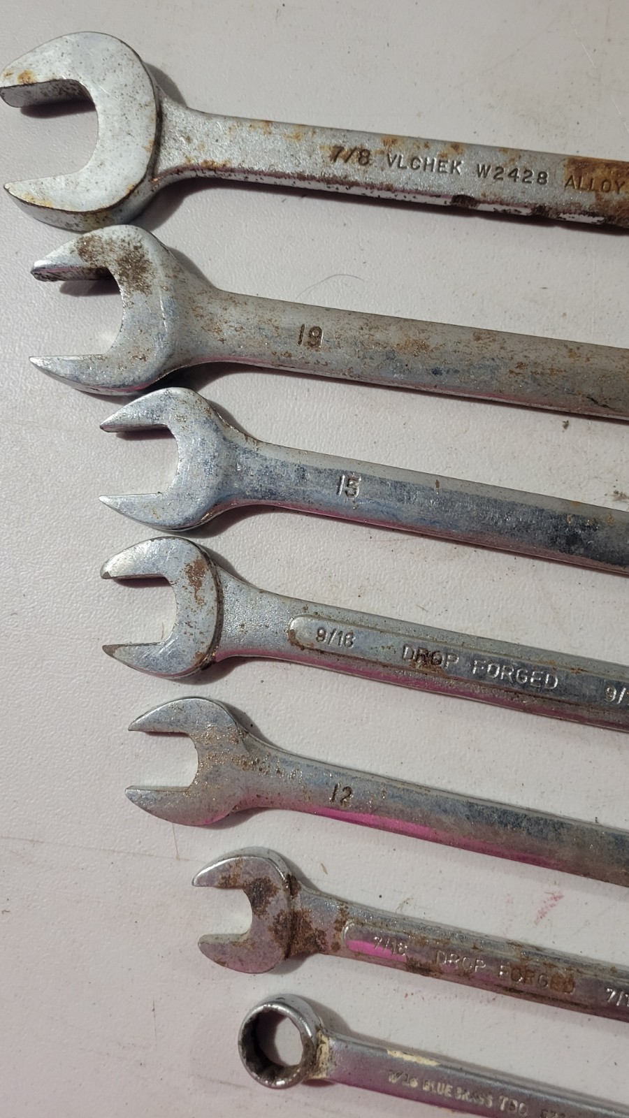 Wrenches, Group Of 7, Drop Forged And Forged Alloy. Check Pictures For Sizes