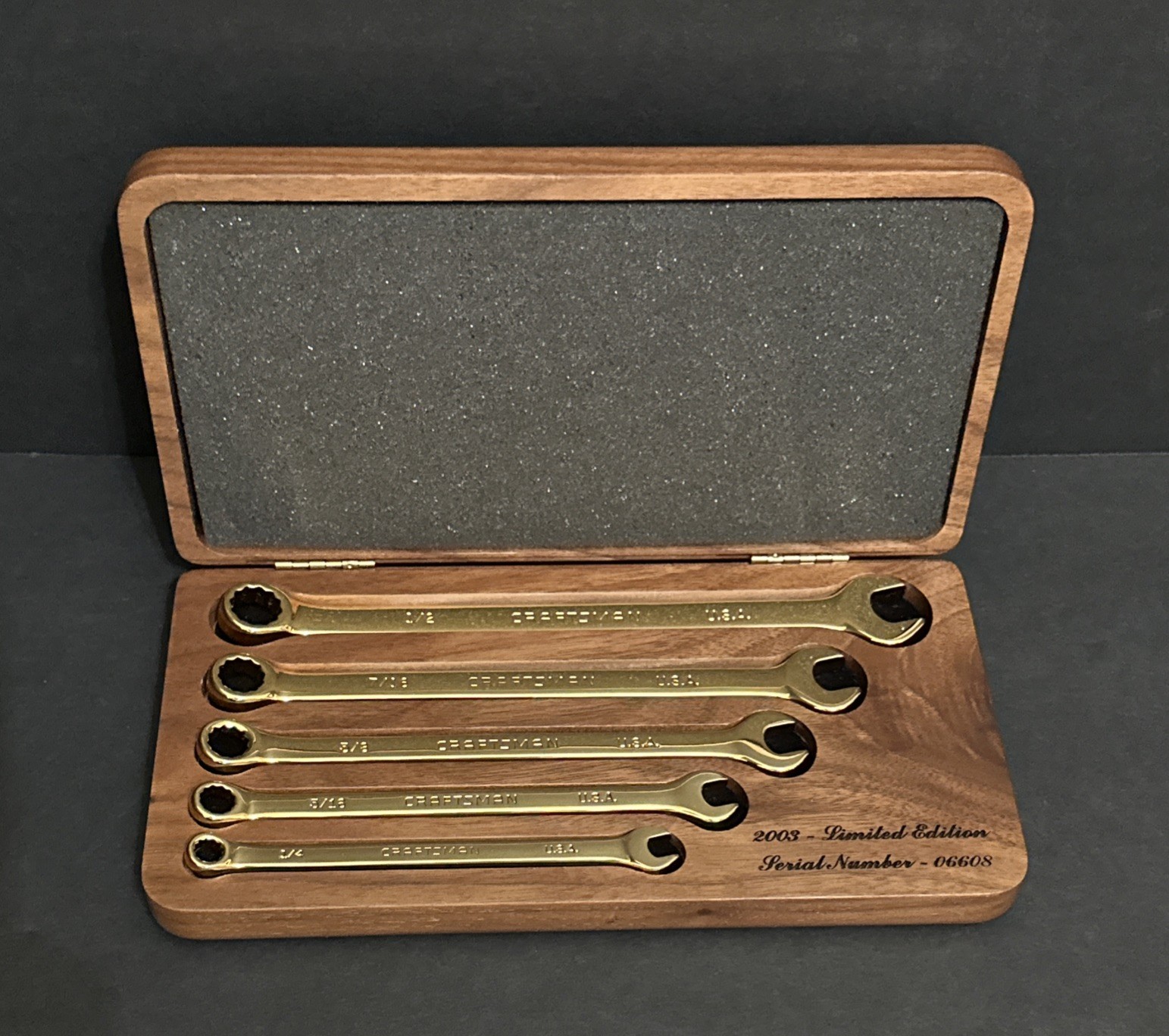 NOS 2003 CRAFTSMAN 22K GOLD PLATED 5pc COLLECTORS WRENCH SET LIMITED EDITION USA