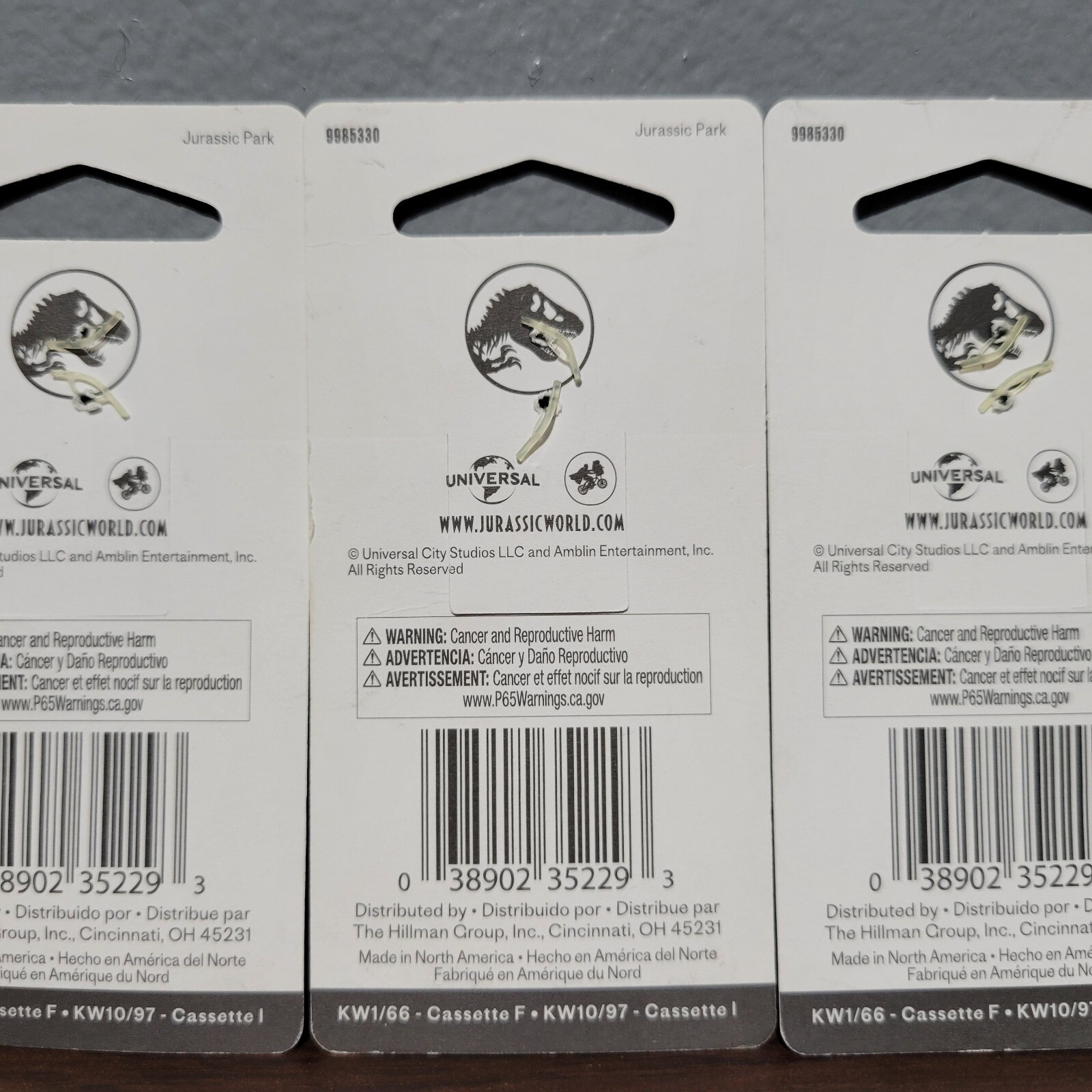 💥 3x Jurassic Park Limited Edition Oversized KW1 Uncut Blank Hillman House Key