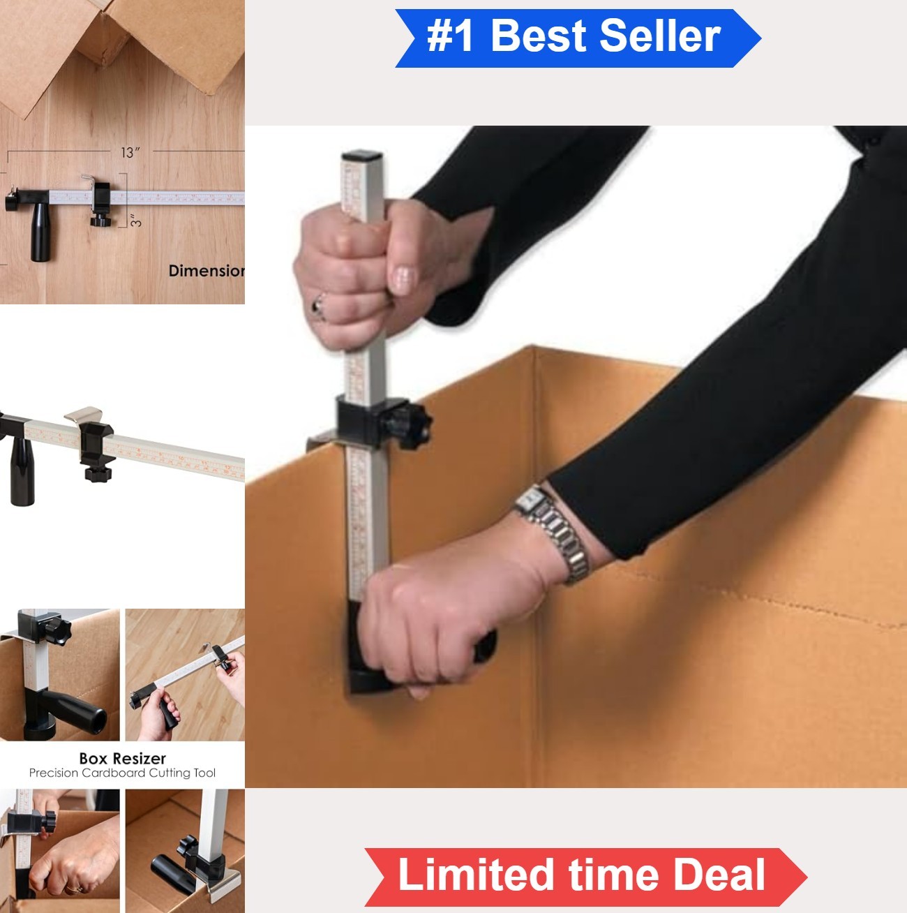 Box Resizer Tool Corrugated Cardboard Scorer Measuring Guide Reducing Box Size