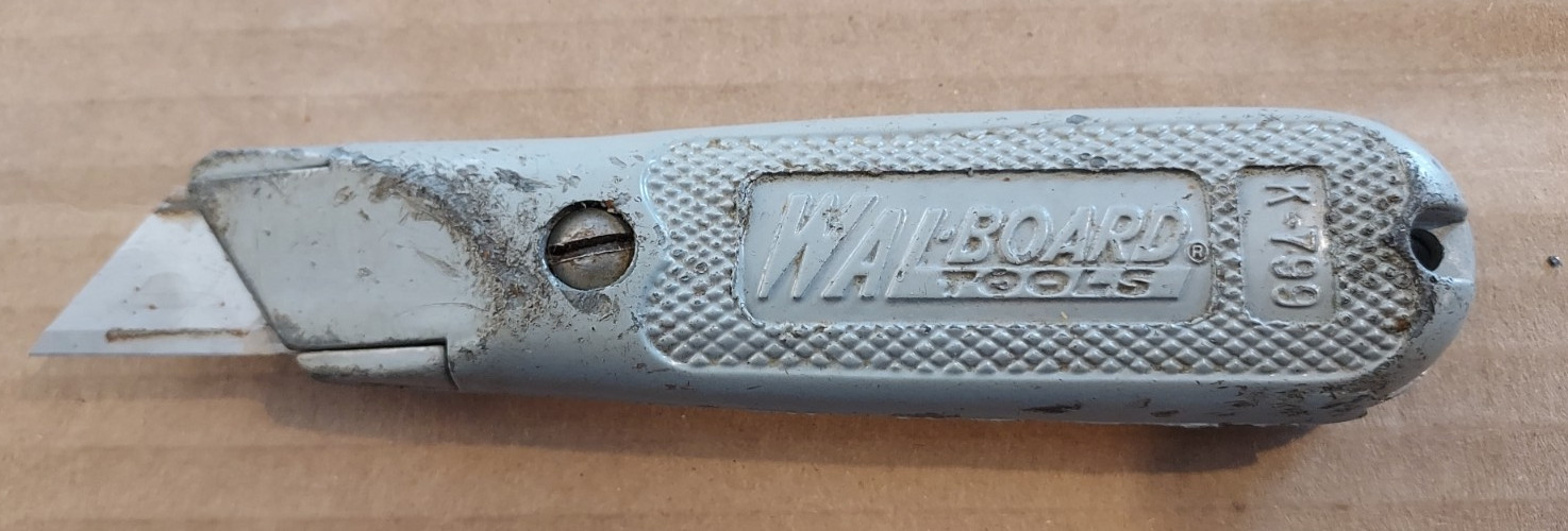 Vintage WAL-Board Tools K-799 Fixed Blade Utility Knife . Made in USA.