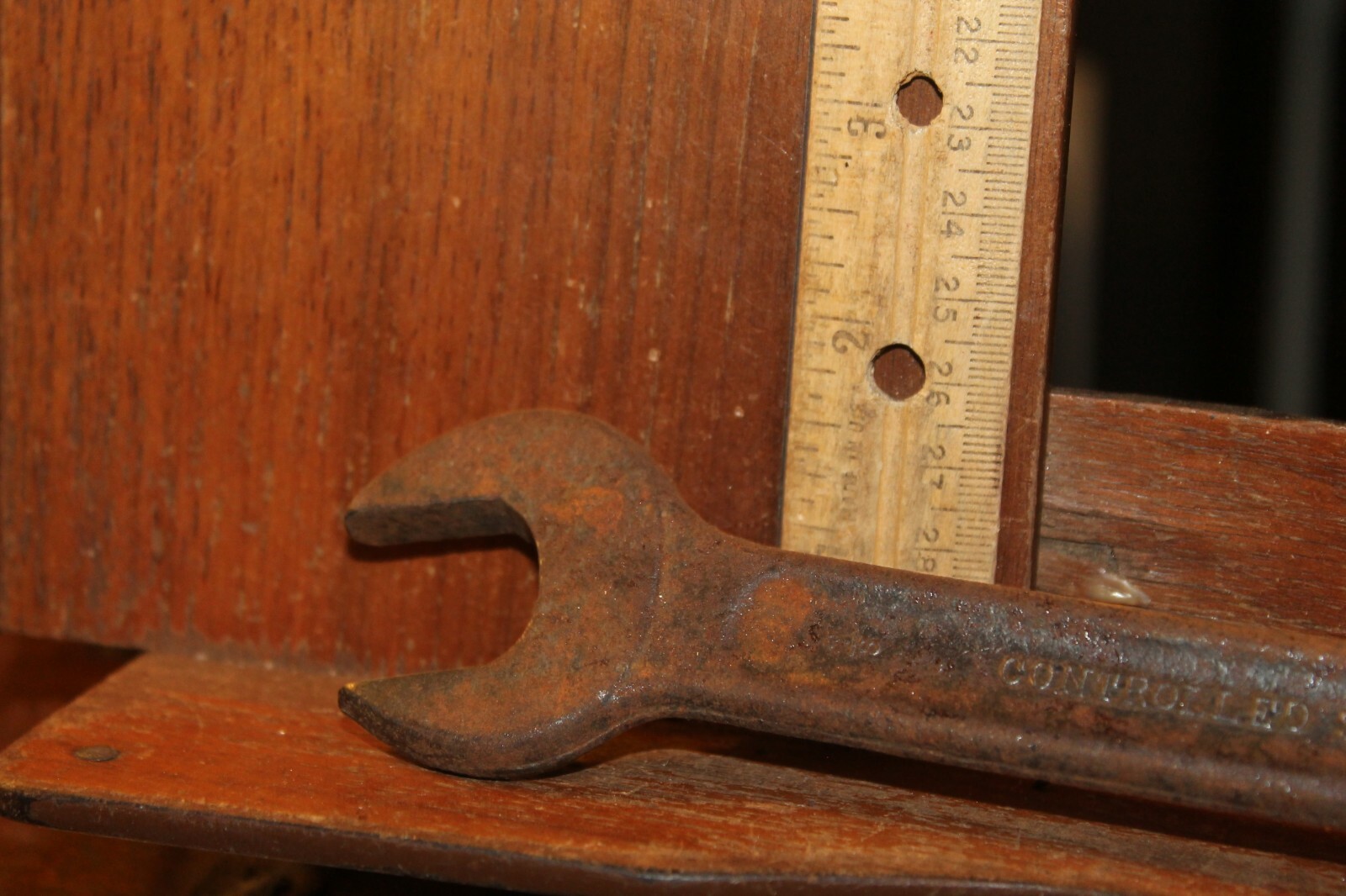 Antique USA Drop Forged Controlled Steel Open Ended Wrench 3/4″ & 7/8″