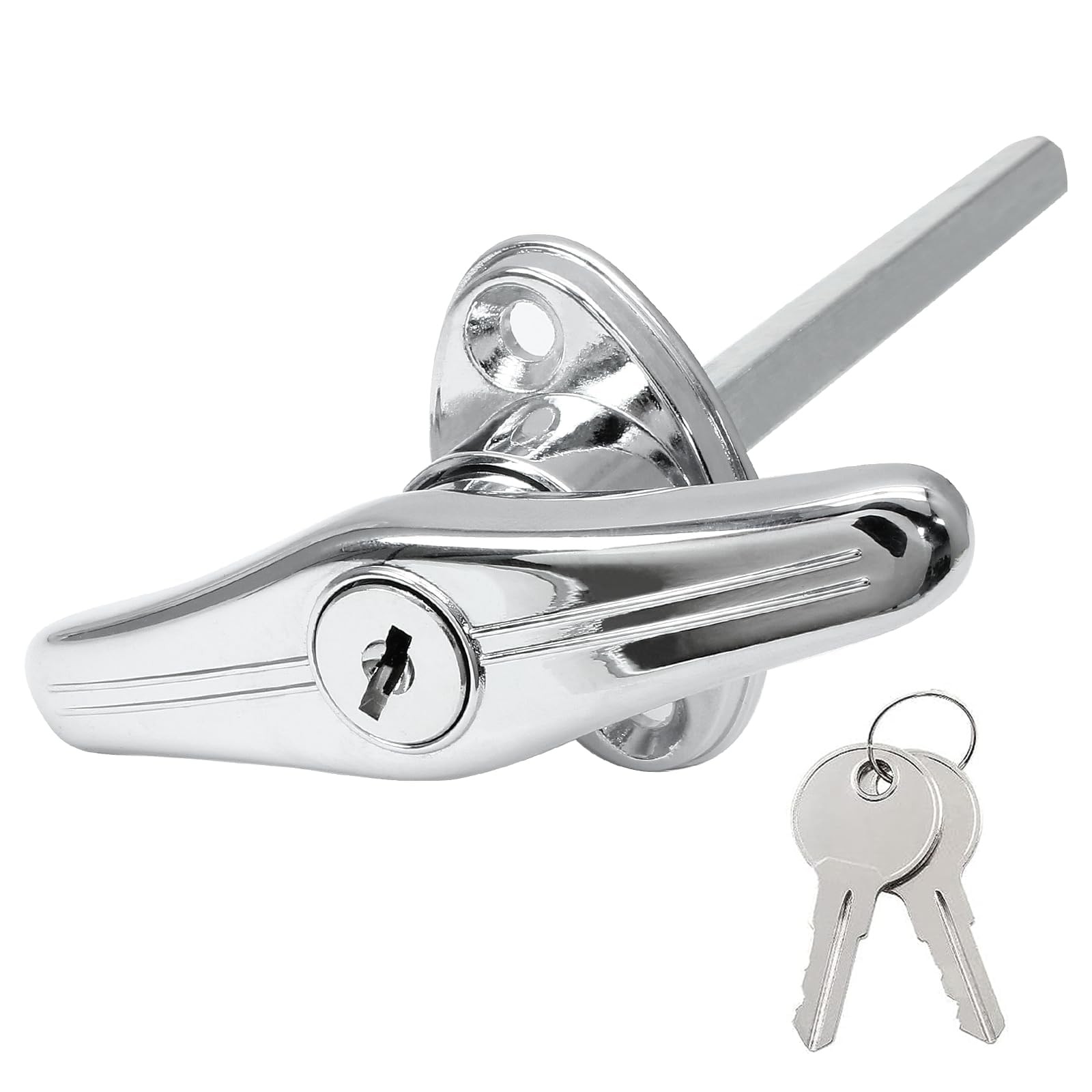 1 Pack T-Handle Truck Cap Lock, Silver Zinc Alloy Keyed Alike