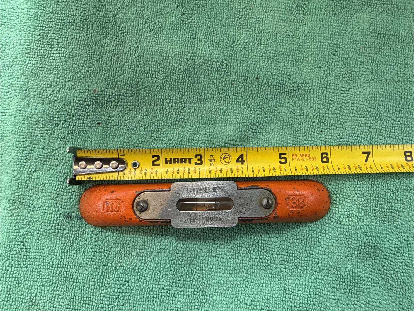 VINTAGE STANLEY NO 38 OIL BURNER LEVEL 6″ LONG WITH GOOD BUBBLE