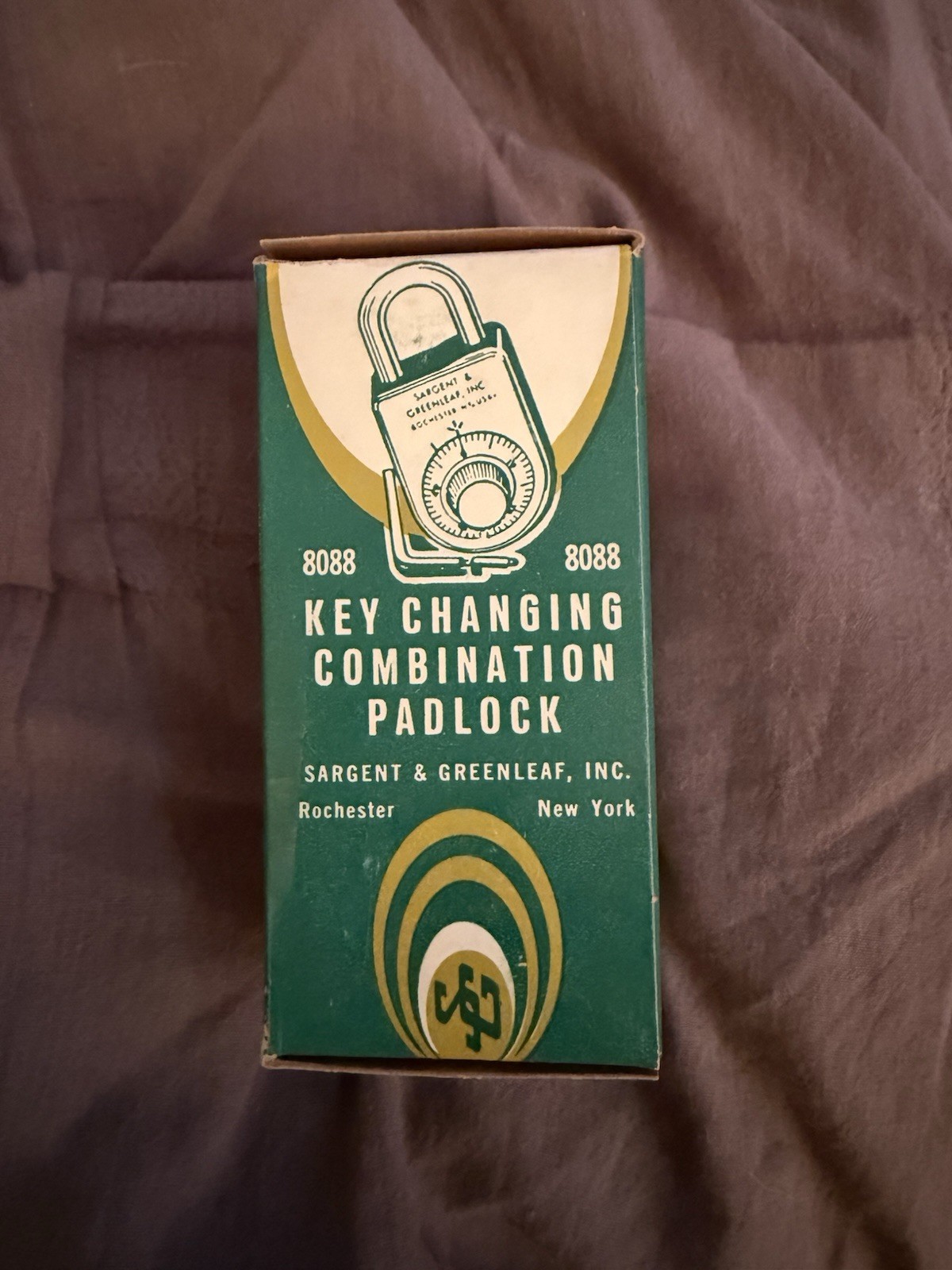 SARGENT & GREENLEAF Inc. 8088 Vintage Combination Padlock Box and Key New In Box