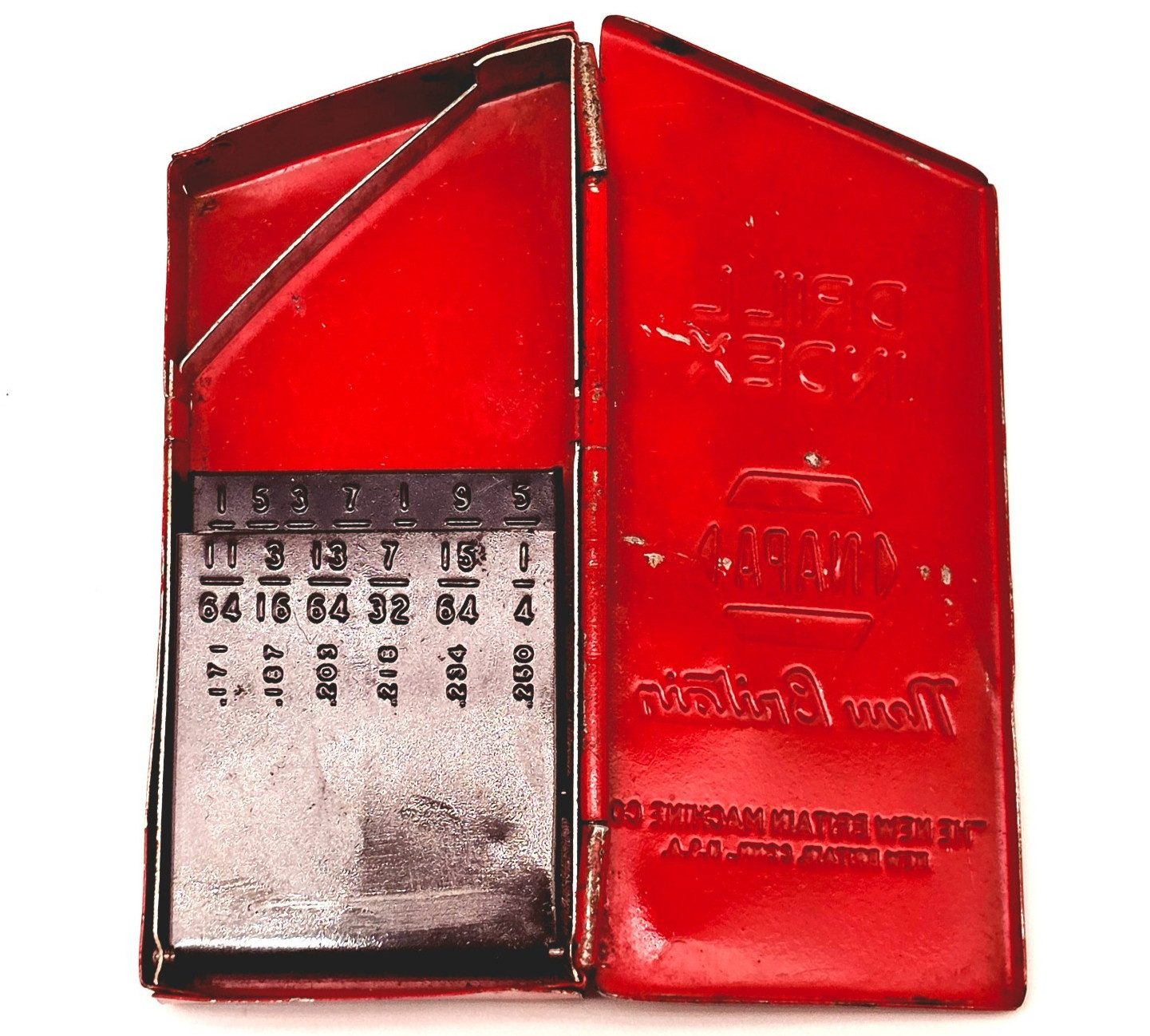 Vintage New Britain (NAPA) Red Metal Drill Index Case No Drills
