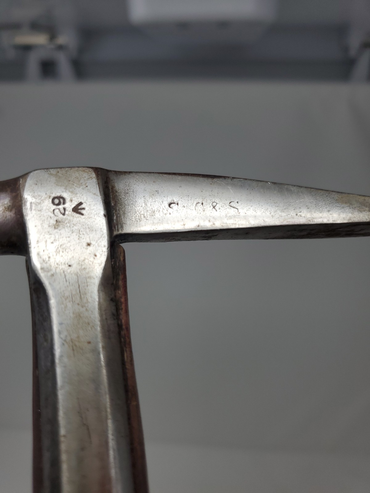 Antique English Strapped Upholstery Tack Hammer Smith Clover & See Sheffield #29