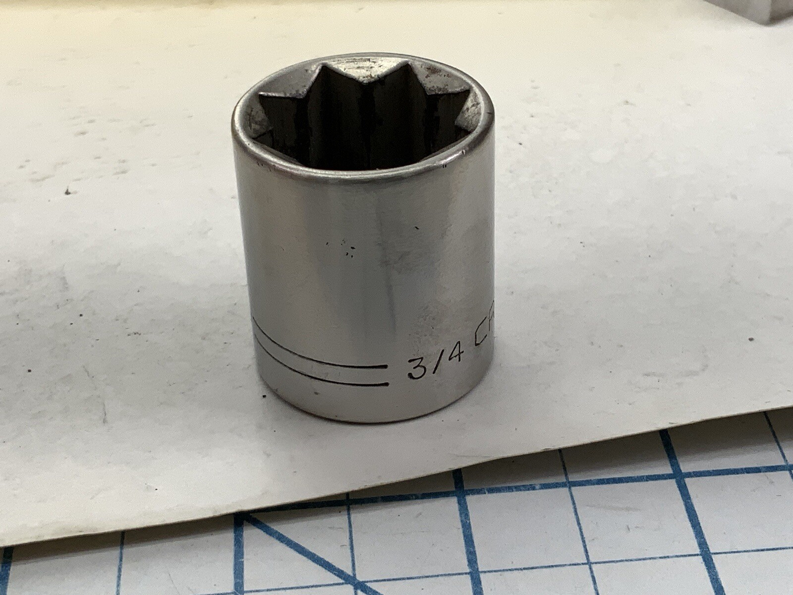 Craftsman =v= Series, 1/2 drive 8pt socket, size 3/4in., USA –