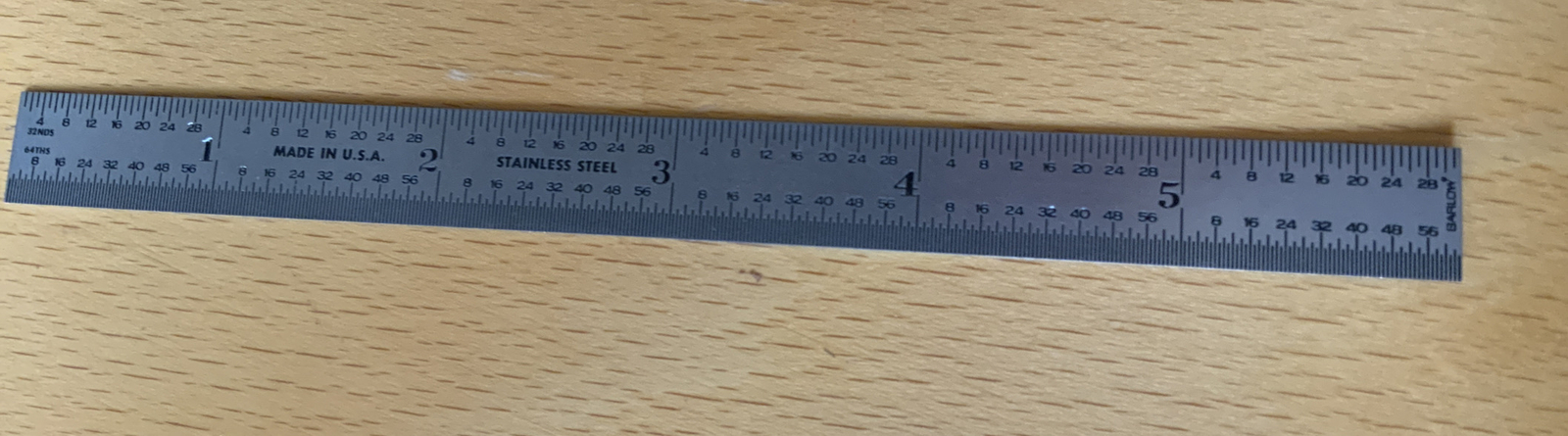 Vtg USA Barlow Stainless Steel Flexible Machinist Rule/Ruler 6 Inch Scale