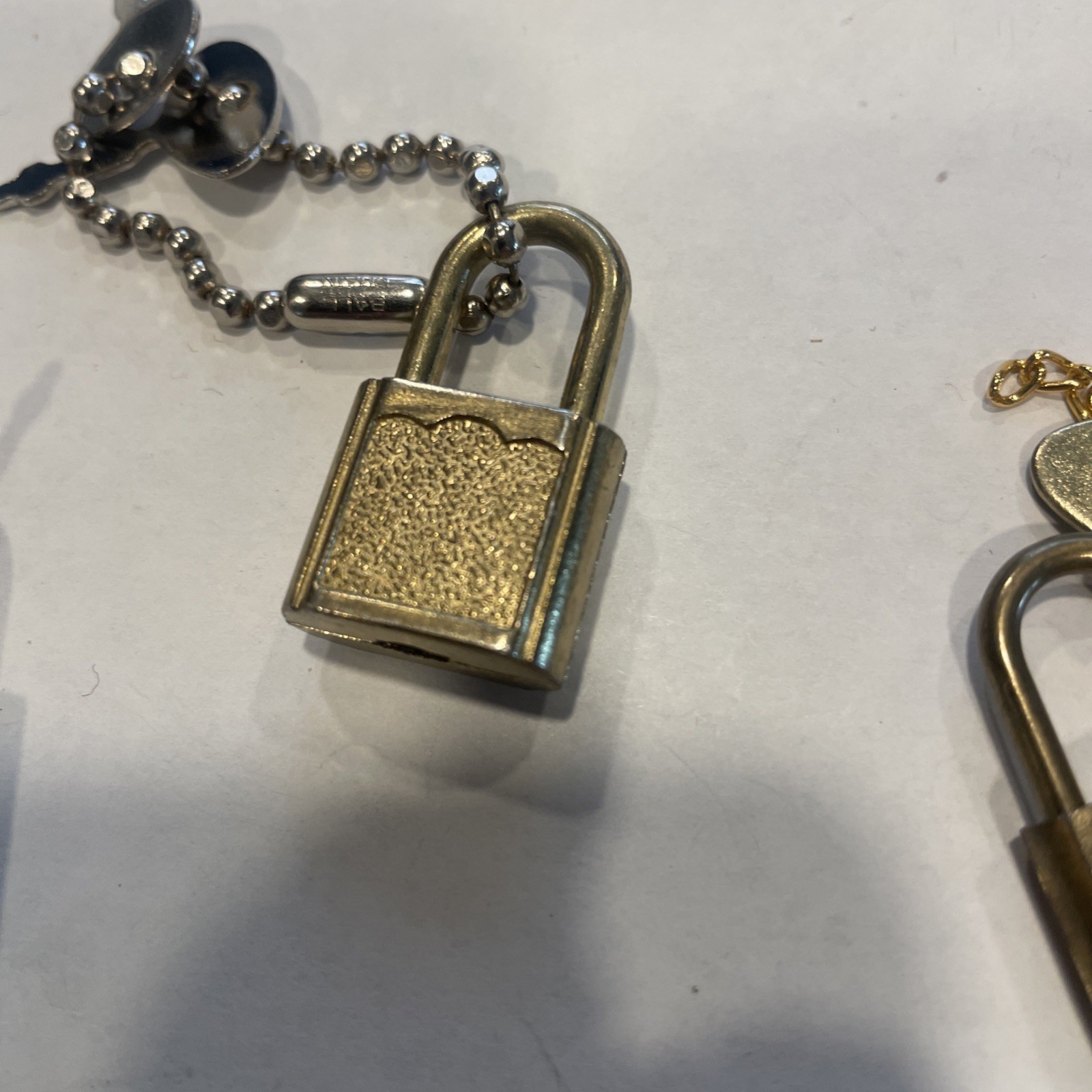 3 VINTAGE MINI PADLOCKS WITH KEYS Brass Gold & Silver