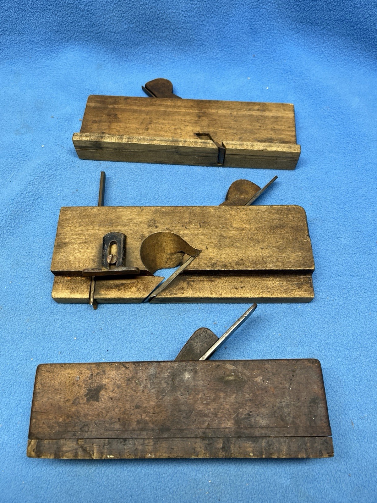 Lot of 3 Vintage Wood Moulding Planes Rabbet Dado