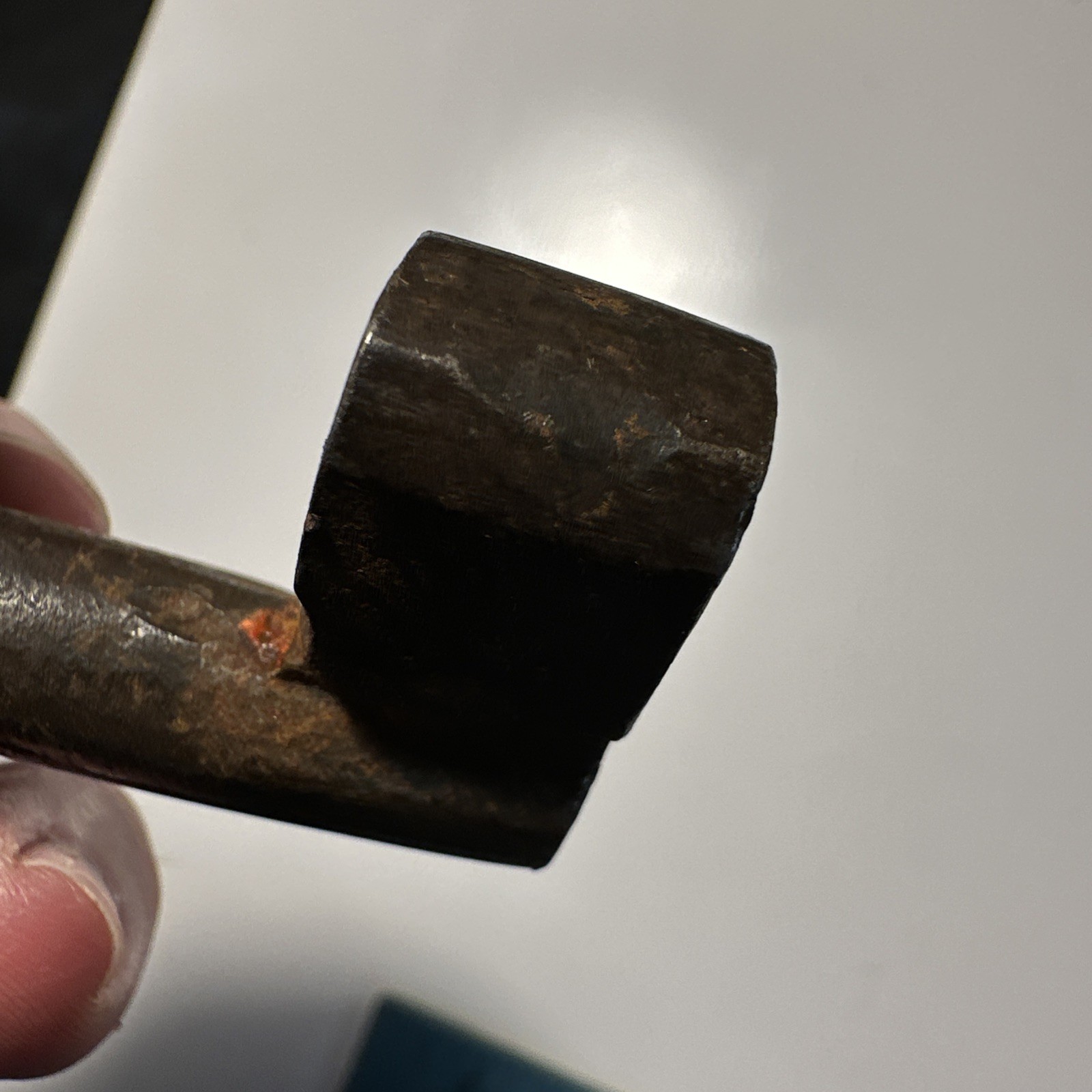 1700s Early Large Antique Hand Forged Iron Gate Lock Key 5+ inches long,