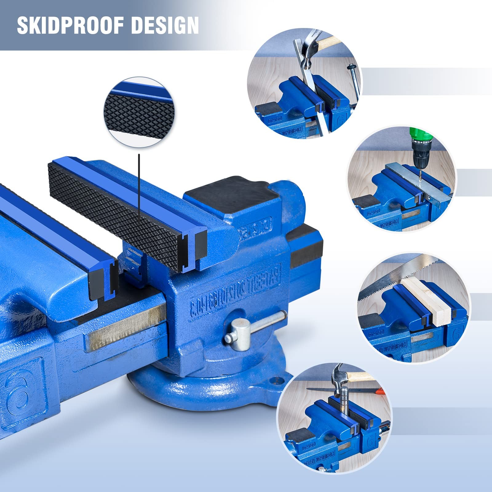 TRISENSE 6″ Vise Jaws, Universal Soft Vice Jaws Pads 6 inches, Cobalt Blue