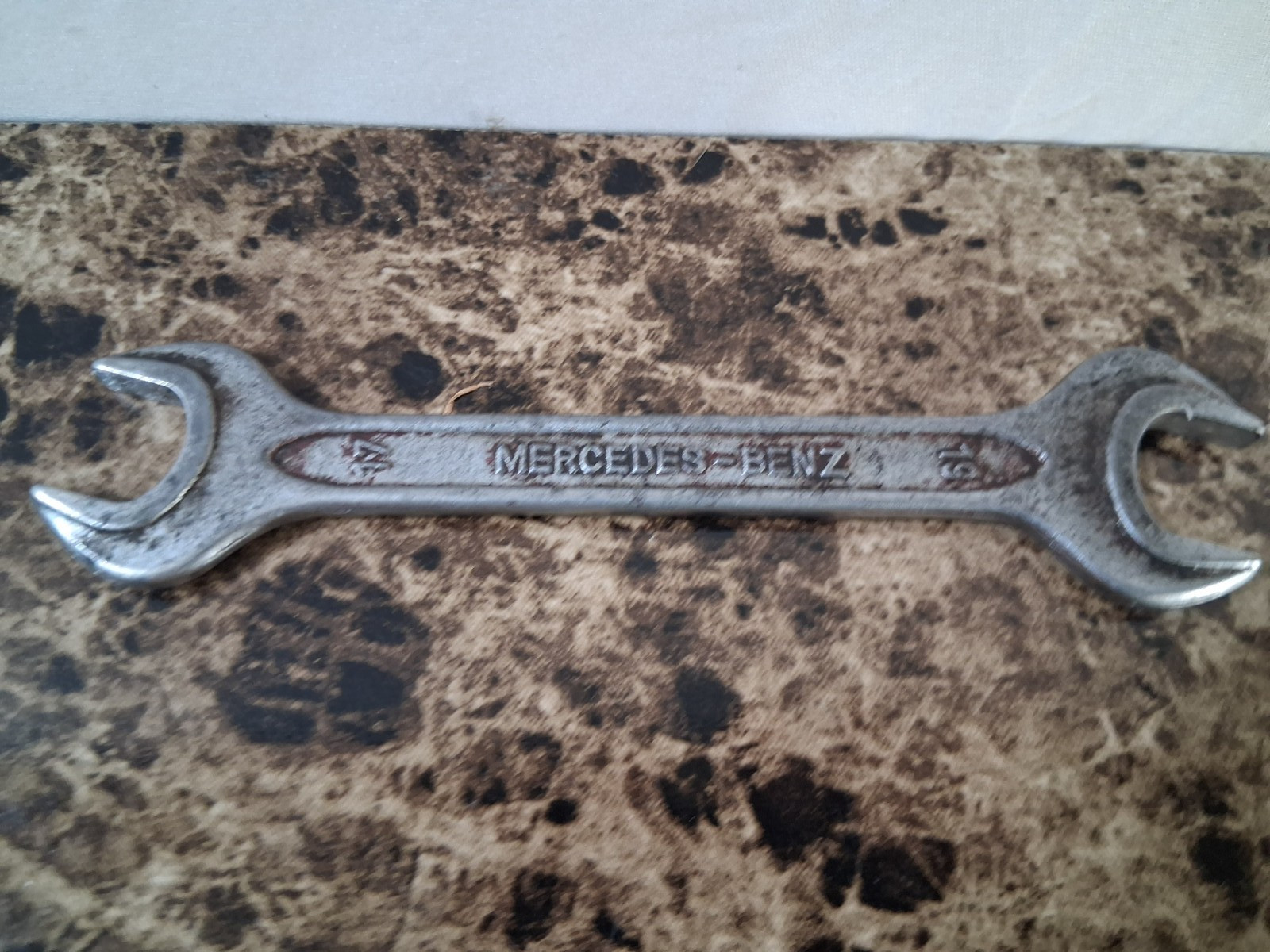 Mercedes-Benz Dowidat DIN 895 Wrench 17mm 19mm Open End Vintage German Tool Good