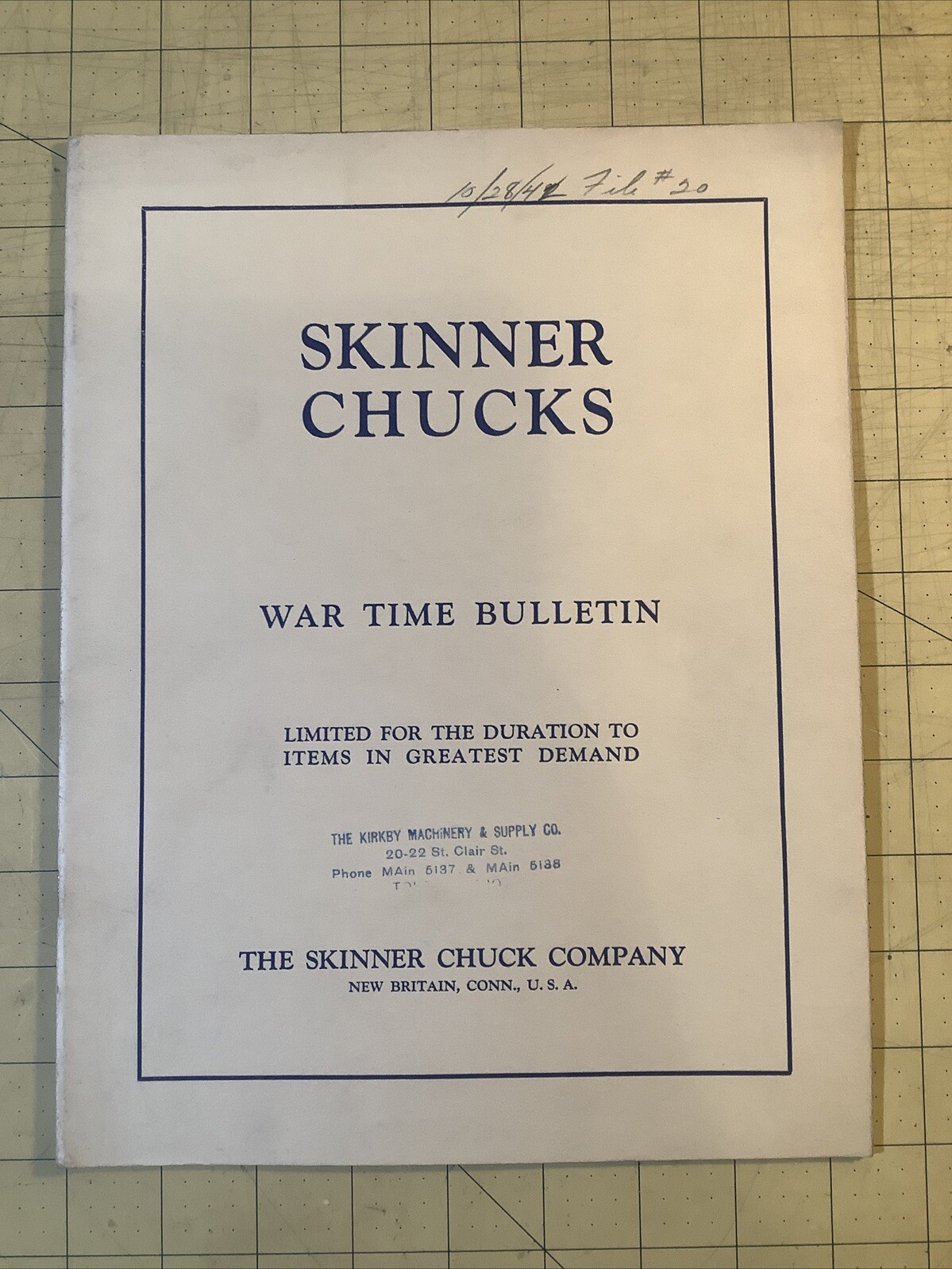 1940s Skinner Chucks Machine ￼Catalog New Britain Connecticut￼. INV-P1032