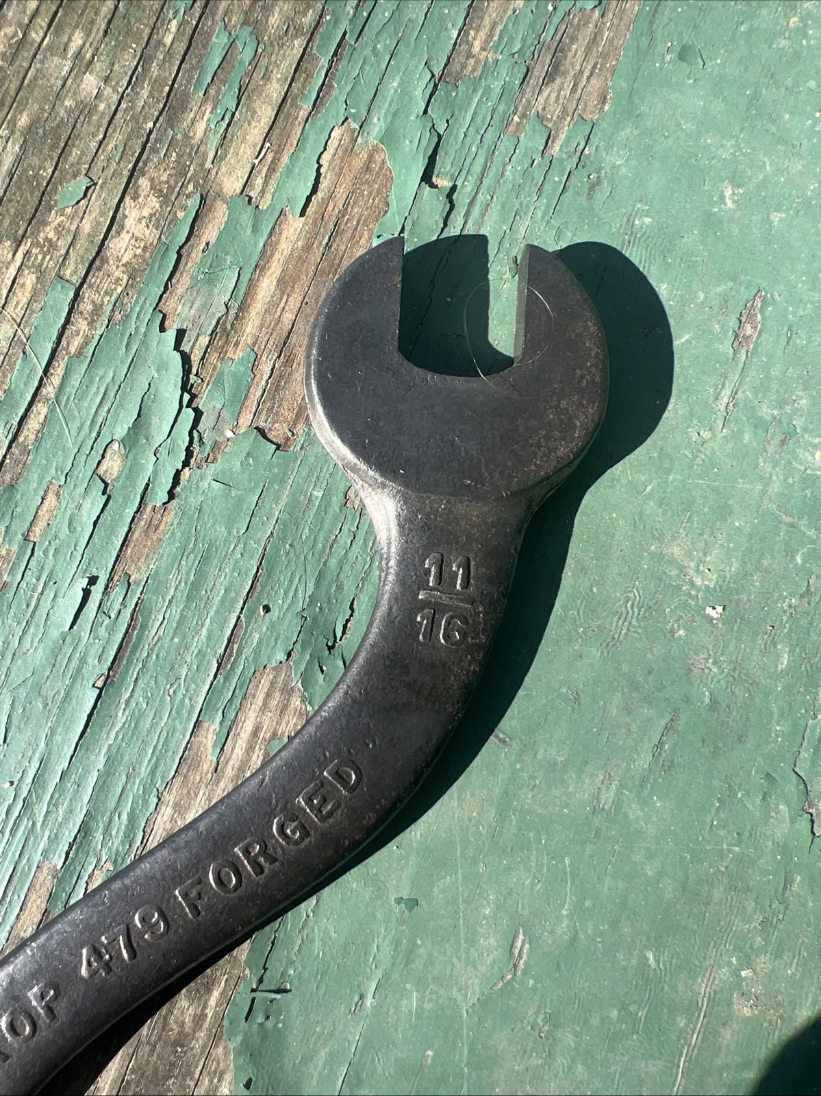 Vintage 479 Drop Forged “S” Wrench 5/8”x 11/16” Made In USA OPEN END MECHANICS