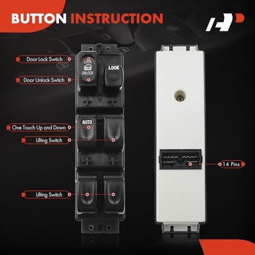 Master Power Window Switch Compatible with Isuzu Rodeo 1998-2004, Front Left