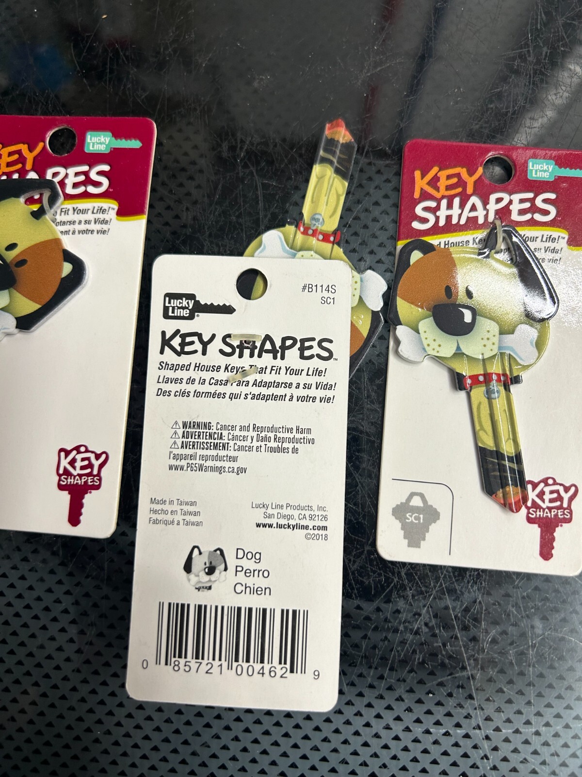 NEW 3-pack lot Lucky Line House Key Blank KW1/11 B114K Dog w Bone Schlage SC1