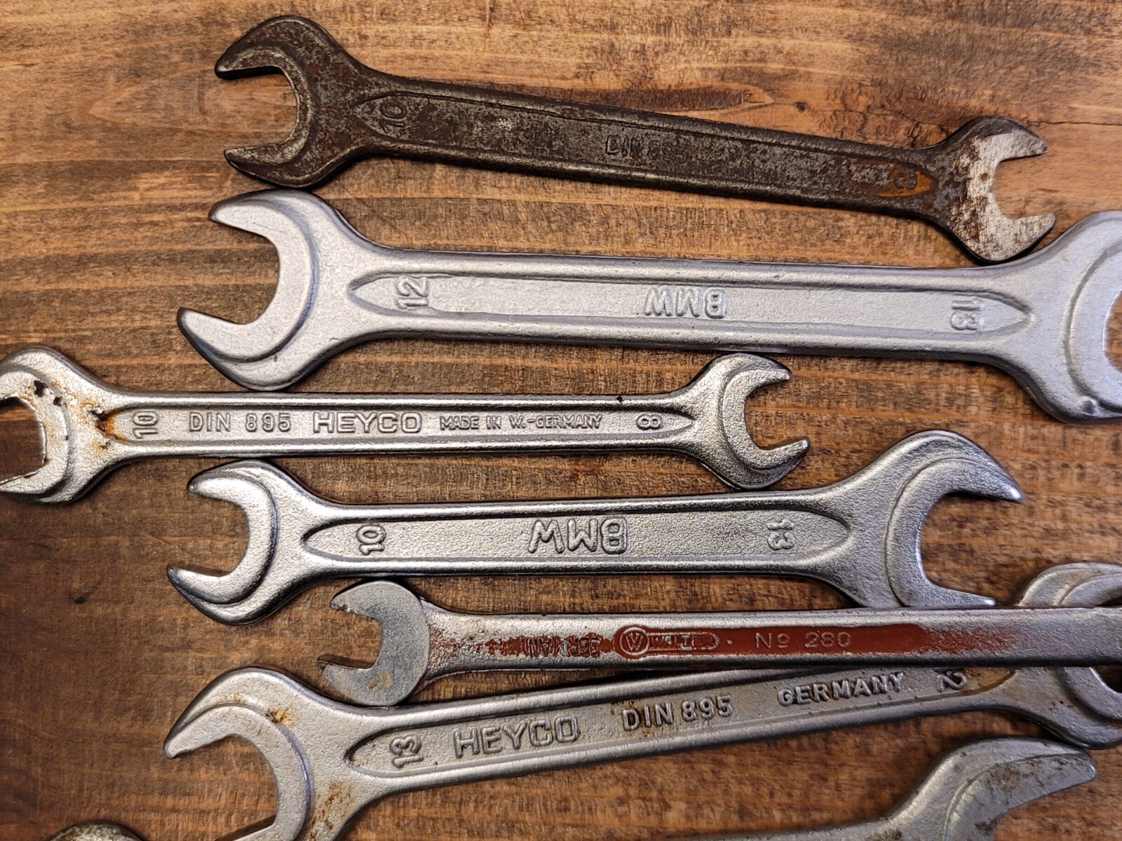 Lot of 7 VTG Auto Kit Wrenches Heyco Walter BMW Gedore Mercedes