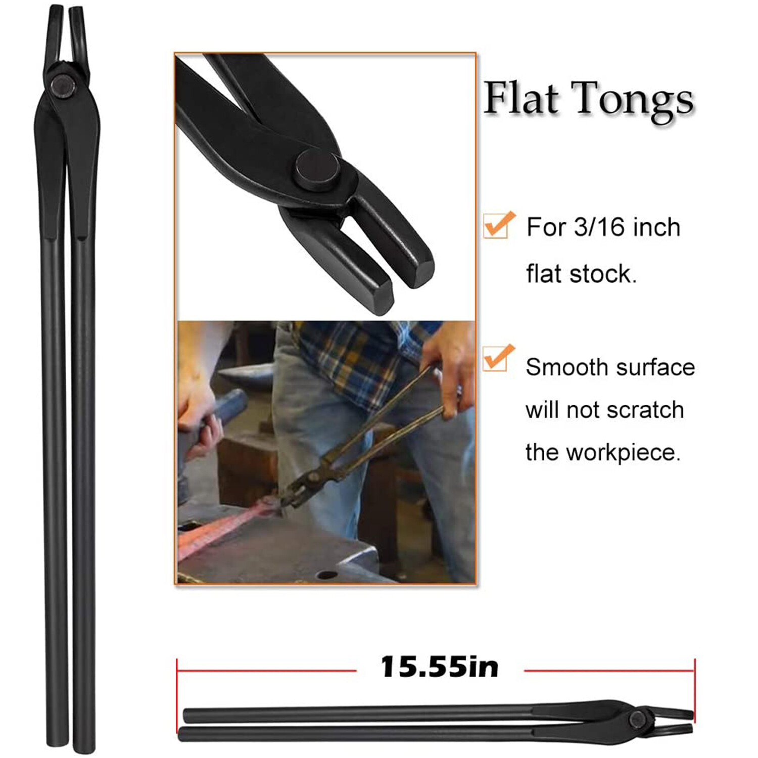 Knife Making Tongs Bladesmith Tong Set & Blacksmith Hammer 1.5 kg Forge Tools