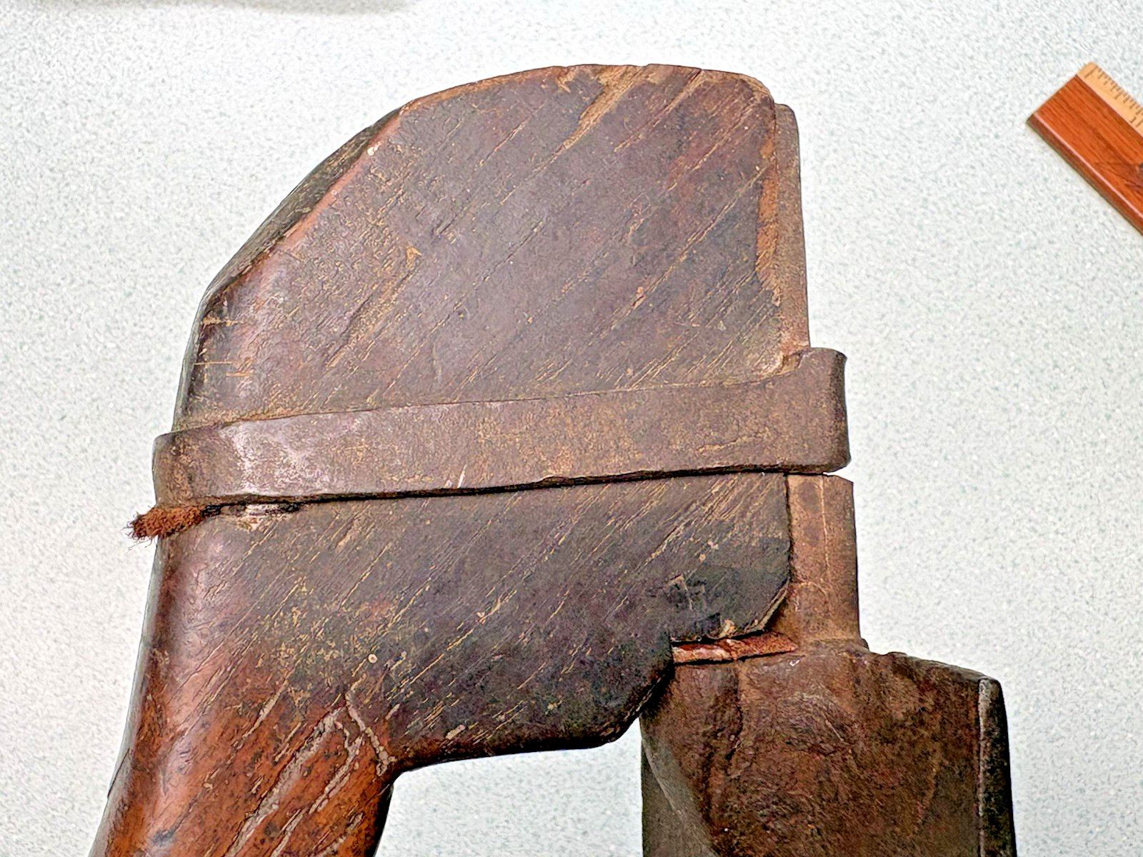 Antique Primitive Hand Adze strapped straight old school NICE collectible