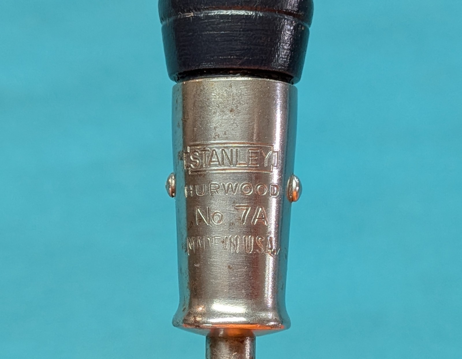 Stanley Hurwood No. 7A Scratch Awl with Steel Head Dark Blue Wood Handle, USA