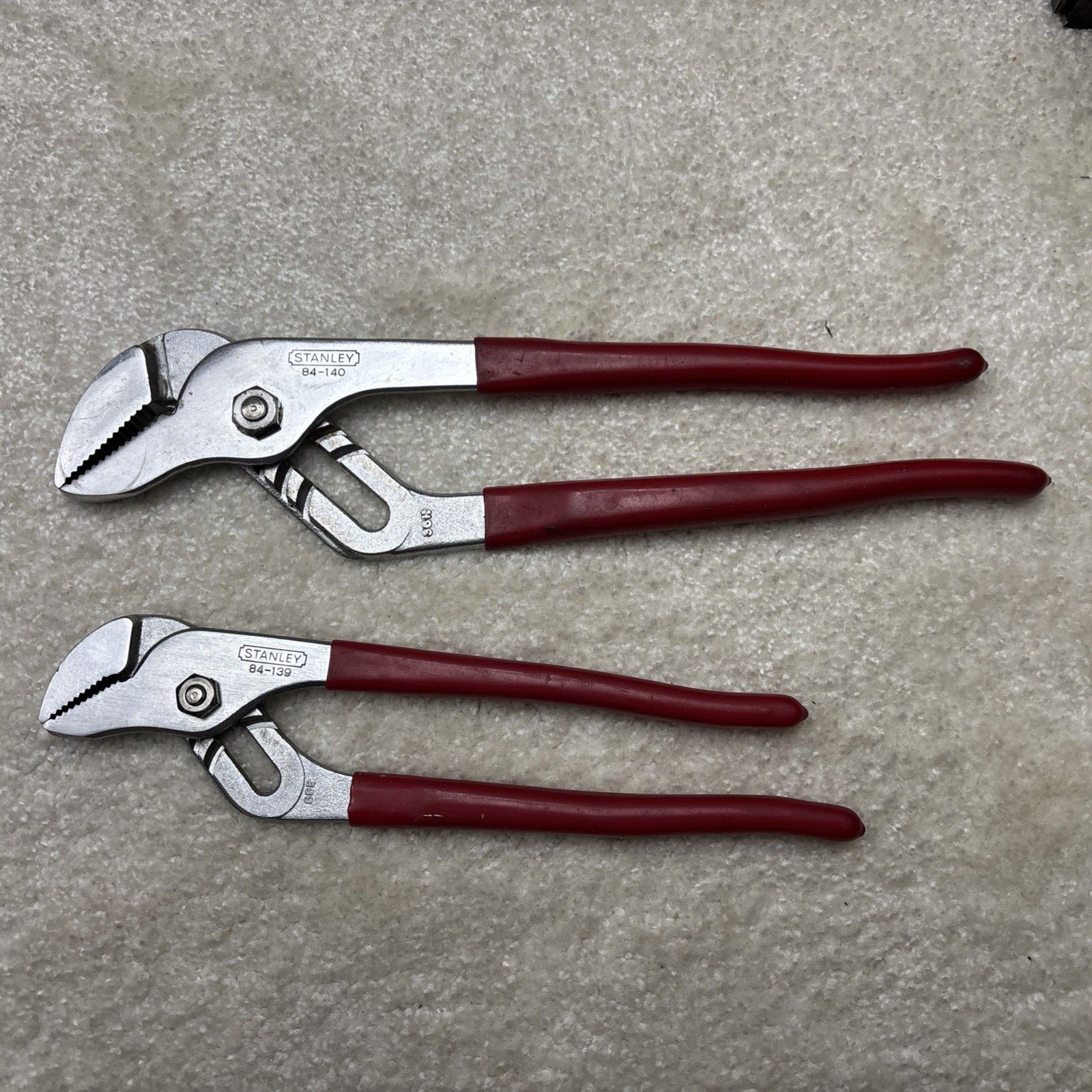 Set Vintage Stanley No. 84- 139 & 84-140 Tongue & Groove Pliers 10″ & 12″ JAPAN