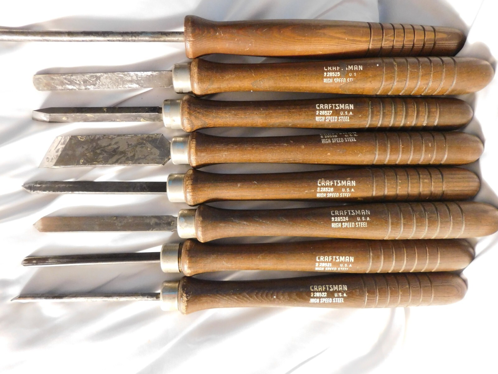 Craftsman USA High Speed Steel Lathe Wood Chisels Lot of Eight