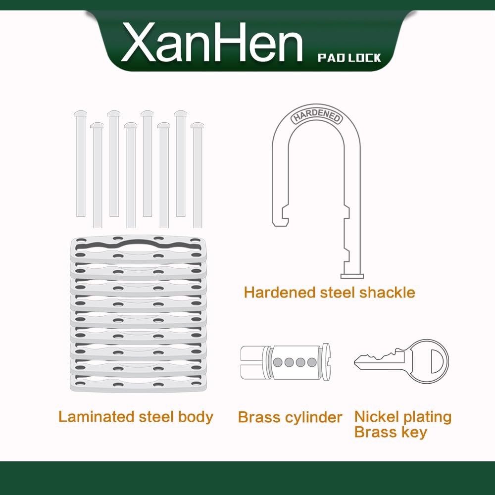 Keyed Alike Laminated Steel Padlocks with Long Shackle for Sheds, Fences & Lo…