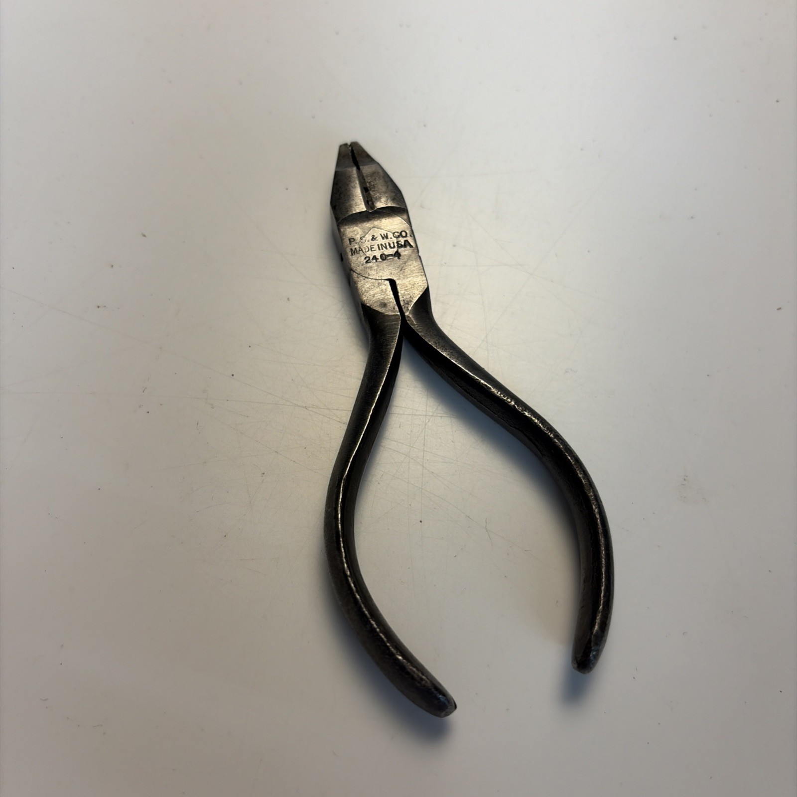 Vintage P S & W Co 240-4 Mini Lineman Side Cutting Pliers USA Pexto