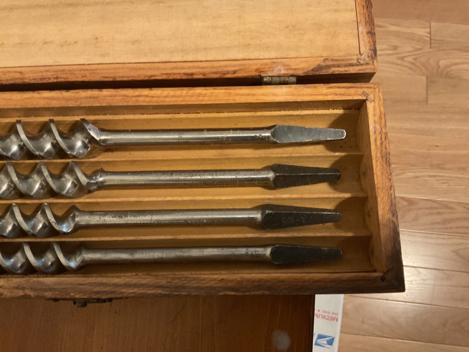Vintage Russell Jennings Extension Auger Bits Set Of 13 w/3 Tier Case