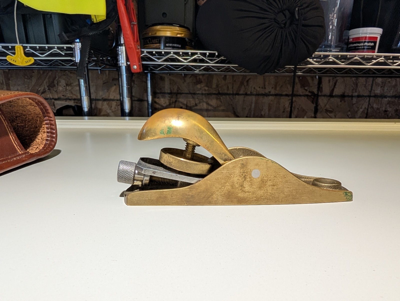 Lie-Nielsen 102 Low Angle Block Plane -USA Made With Made In France Leather Case