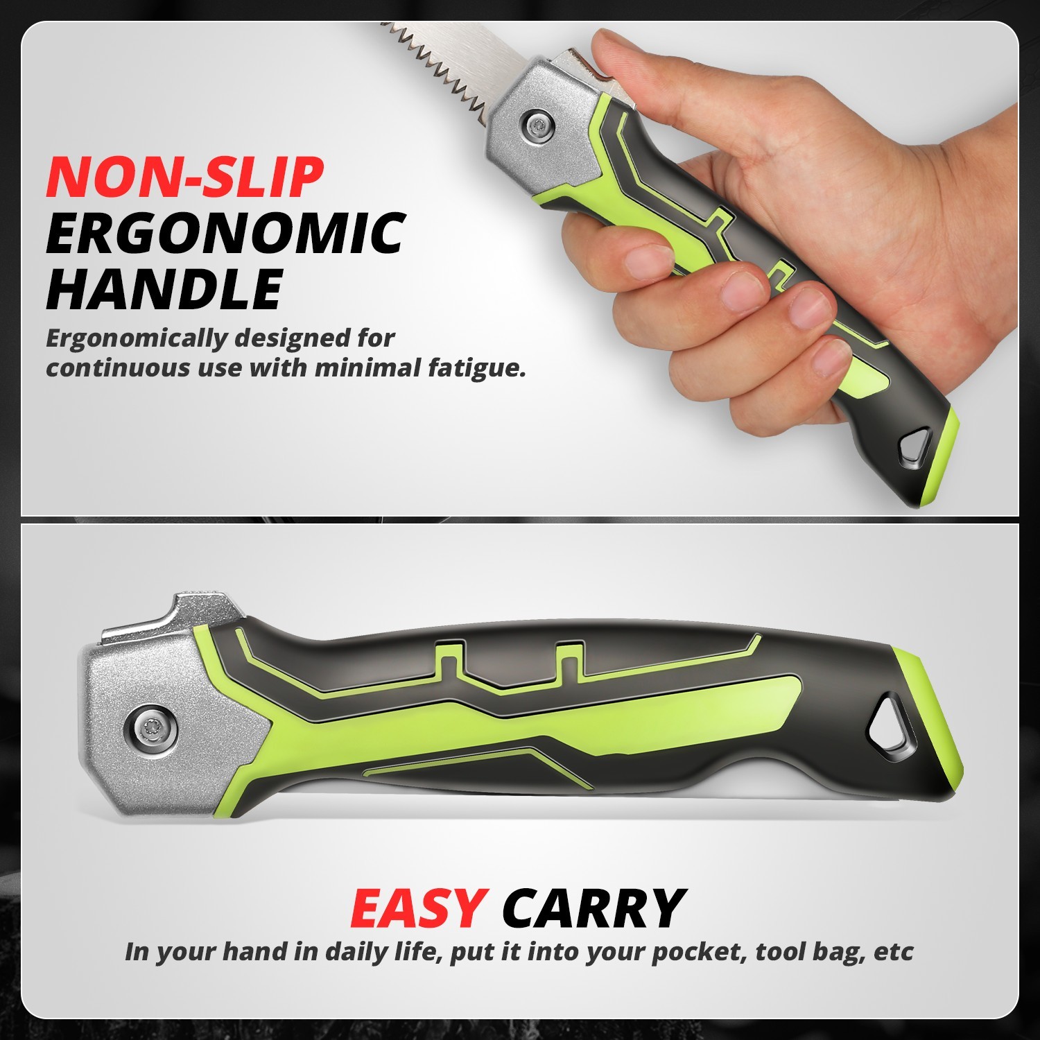 ABS+TPR Handles Carbon Steel Blades Three-sided Grinding Teeth Foldable Saw