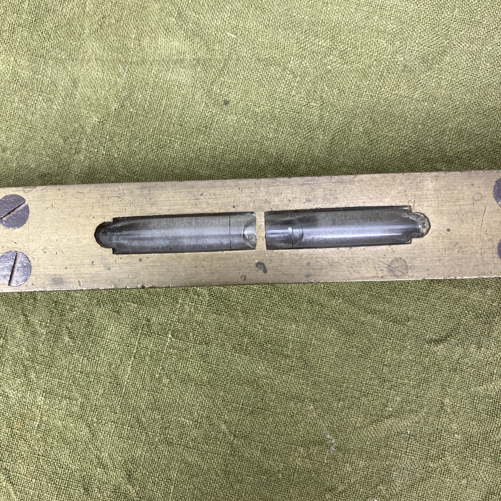 Antique W Marples & Sons Hibernia Working Spirit Level Brass Top 20cm