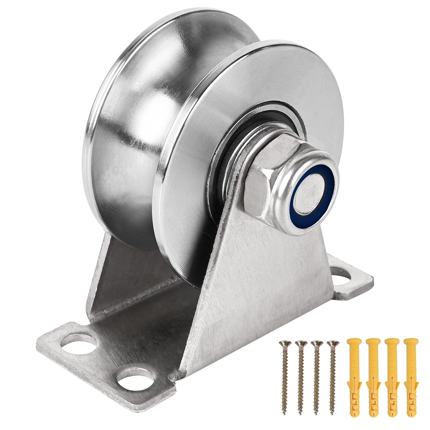 Groove Pulley Wheel for Rope Wall Mounted 1 Pack U Type – 1 Pack(with screws)