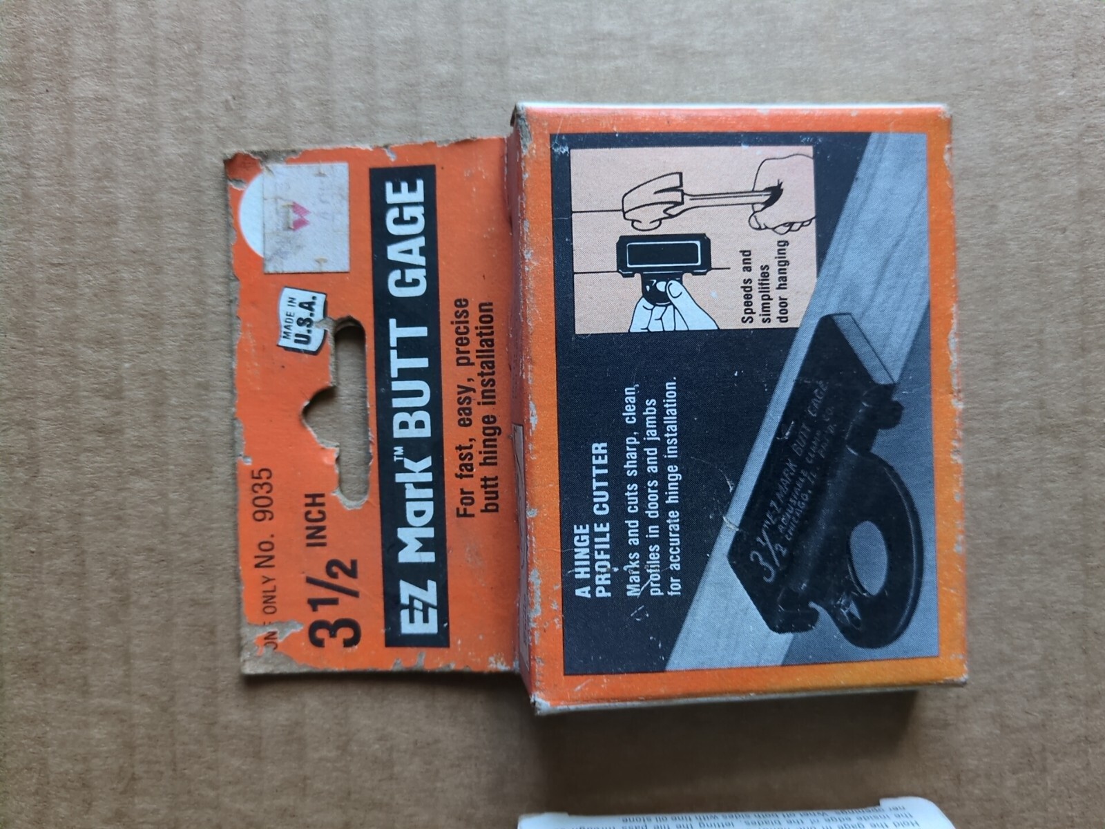 Vintage E-Z Mark No.9035 & 9040 Butt Gauge 3 1/2″ & 4″ Butt Hinges U.S.A.
