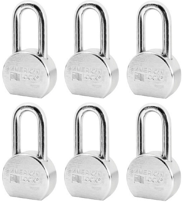 (6) American Lock A703KA35257 2-1/2″ Keyed Alike Case Hardened Steel Padlocks